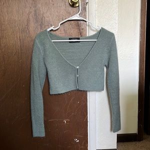 Green Cropped Sweater